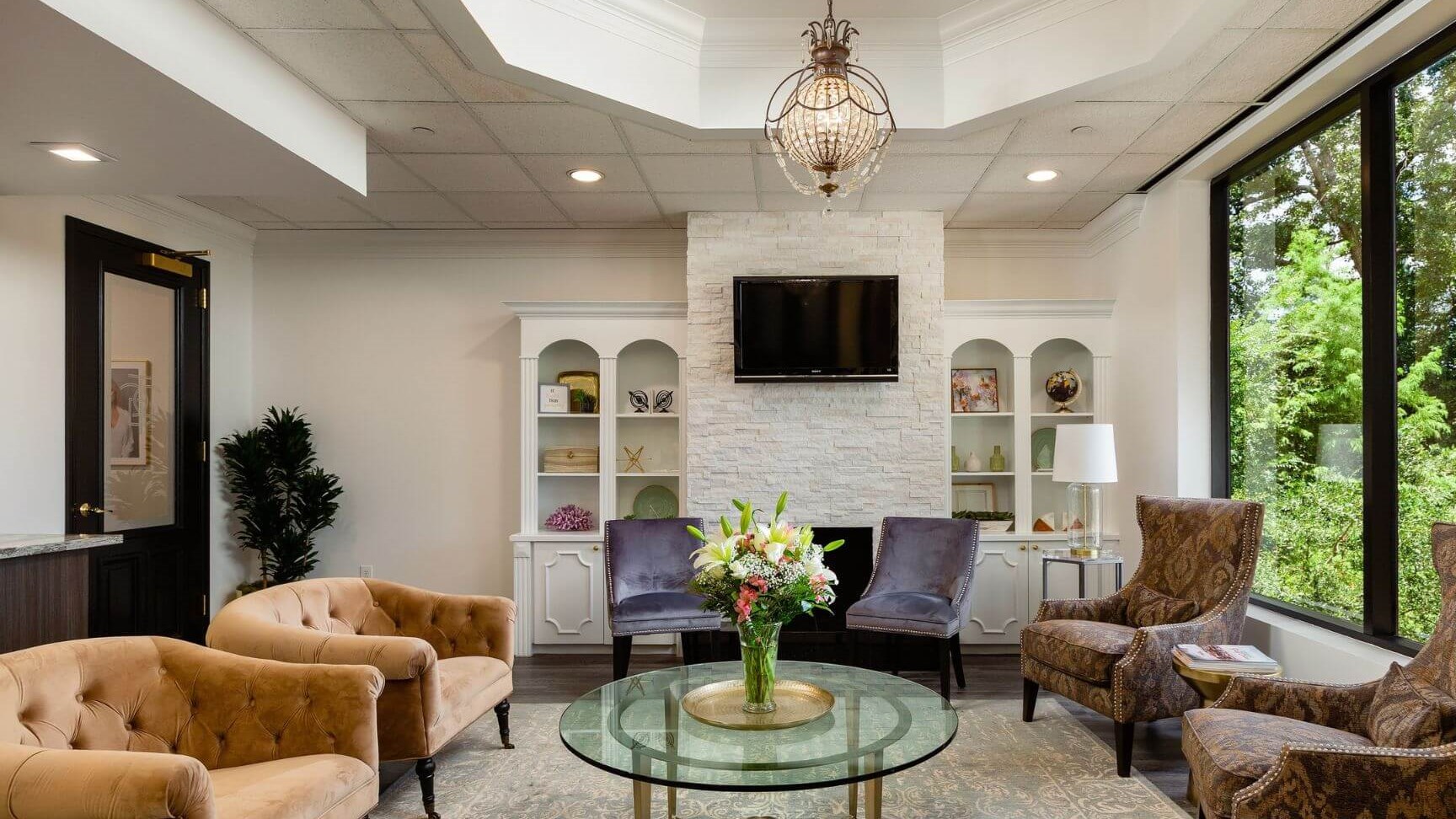 Lobby of dental office with we