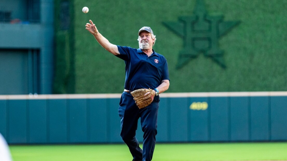 DR. GUY LEWIS THROWS OUT FIRST PITCH AT HOUSTON ASTROS GAME!