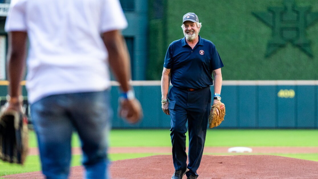 DR. GUY LEWIS THROWS OUT FIRST PITCH AT HOUSTON ASTROS GAME!